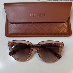 Missoni Pink Sunglasses with Gold Accents